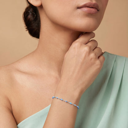 Silver Celadon Beaded Bracelet