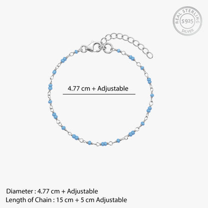 Silver Celadon Beaded Bracelet