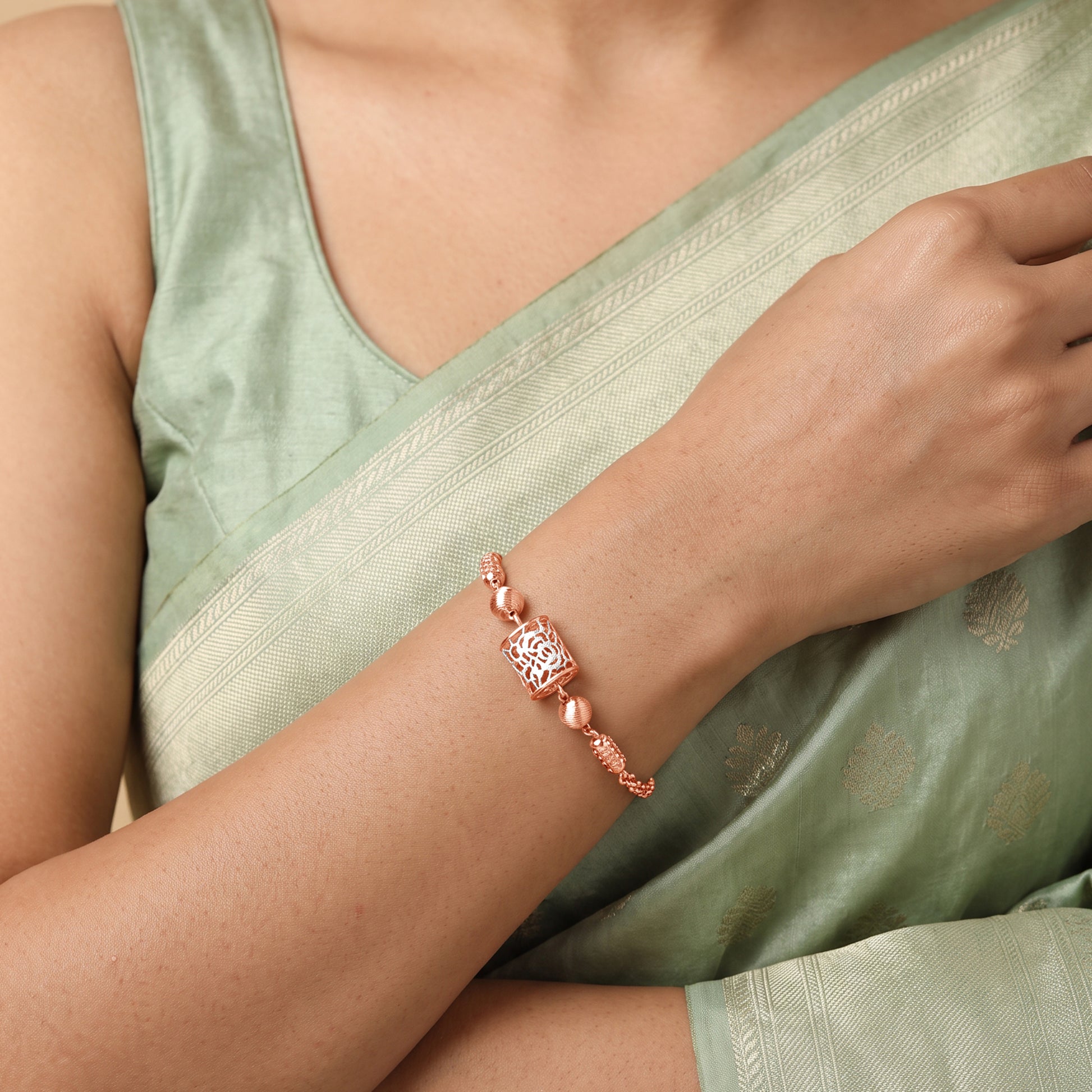 Dual Tone Myrina Silver Bracelet