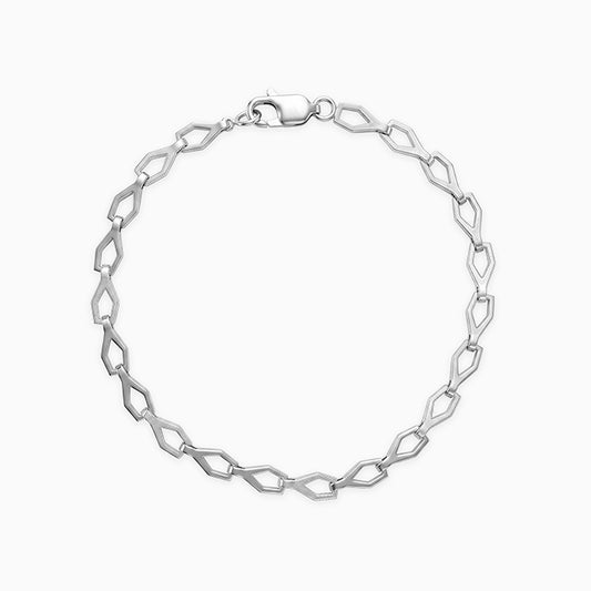 Silver Linked Designed Bracelet For Him