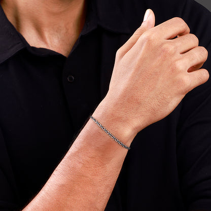 Oxidised Silver Titan Link Bracelet For Him
