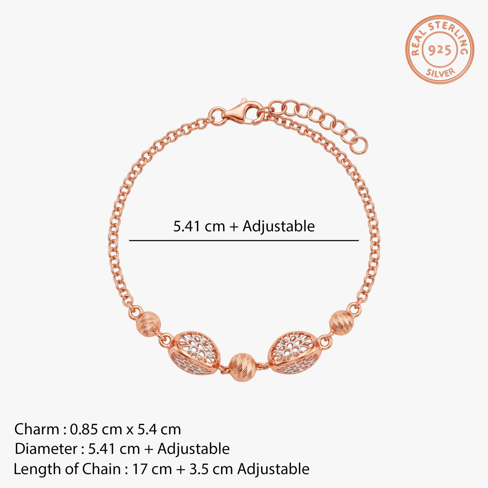 Dual Tone Gaea Silver Bracelet