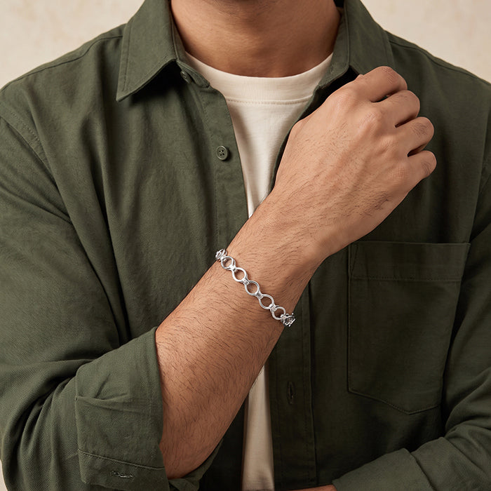 Silver Effortless Fashion Bracelet For Him