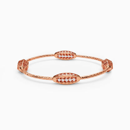 Dual Tone Calla Silver Bangle Bracelet