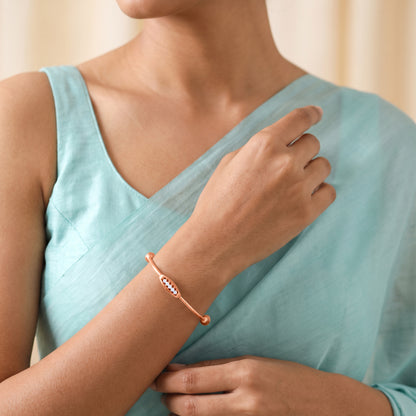 Dual Tone Calla Silver Bangle Bracelet