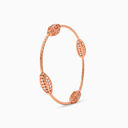 Dual Tone Calla Silver Bangle Bracelet