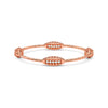 Dual Tone Barrel Silver Bangle Bracelet