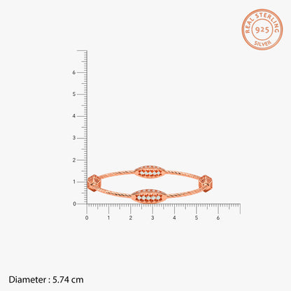 Dual Tone Barrel Silver Bangle Bracelet