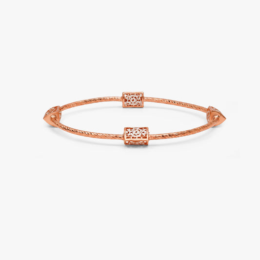 Dual Tone Thalia Silver Bangle Bracelet