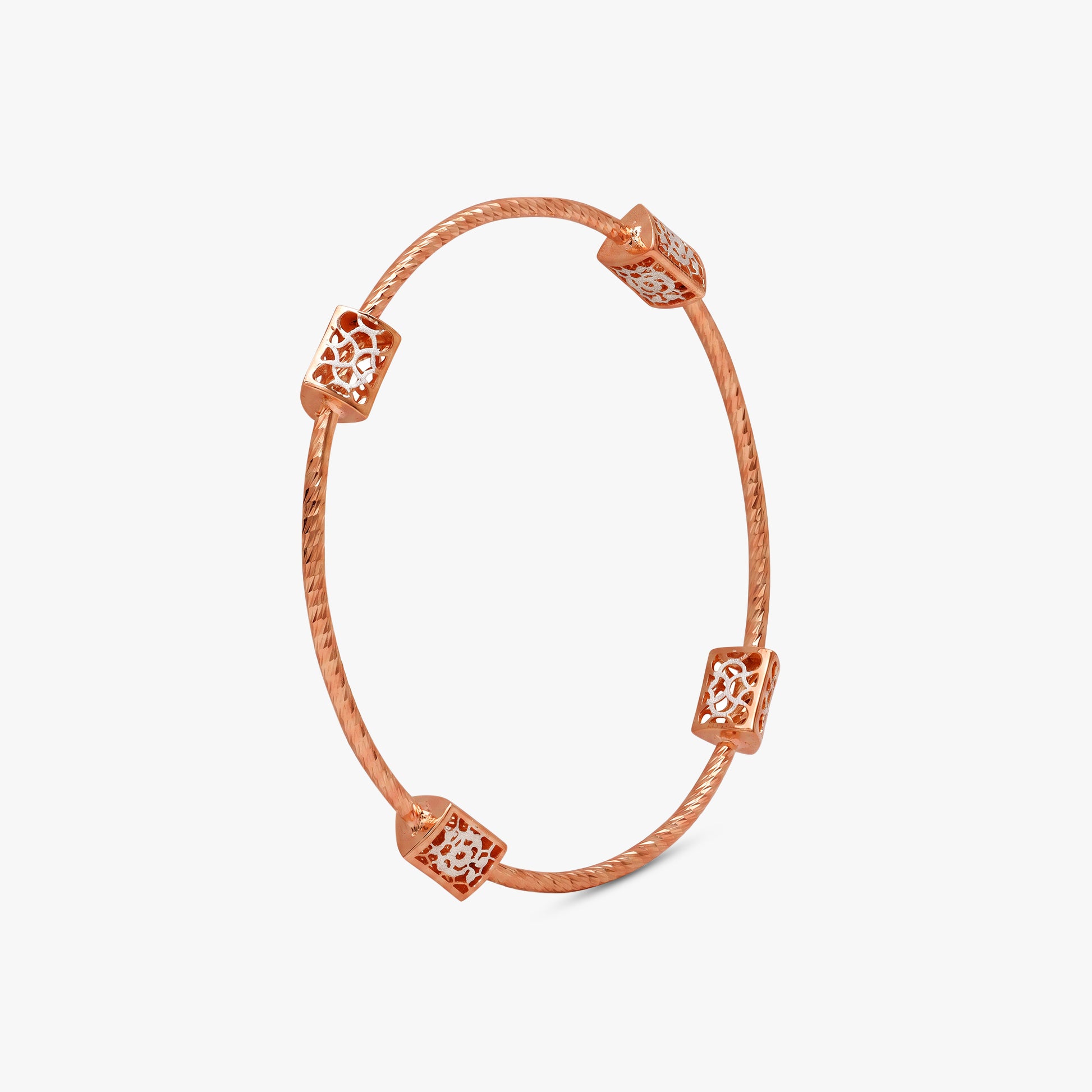 Dual Tone Thalia Silver Bangle Bracelet
