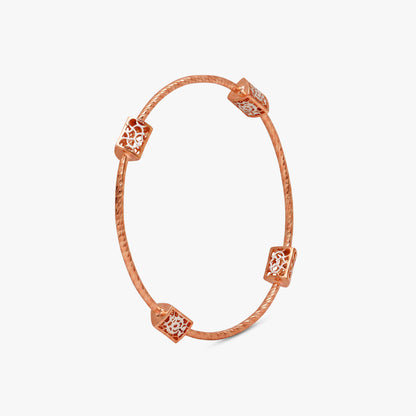 Dual Tone Thalia Silver Bangle Bracelet