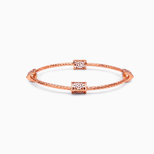Dual Tone Nestra Silver Bangle Bracelet