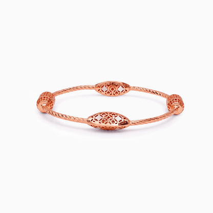 Dual Tone Odel Silver Bangle Bracelet
