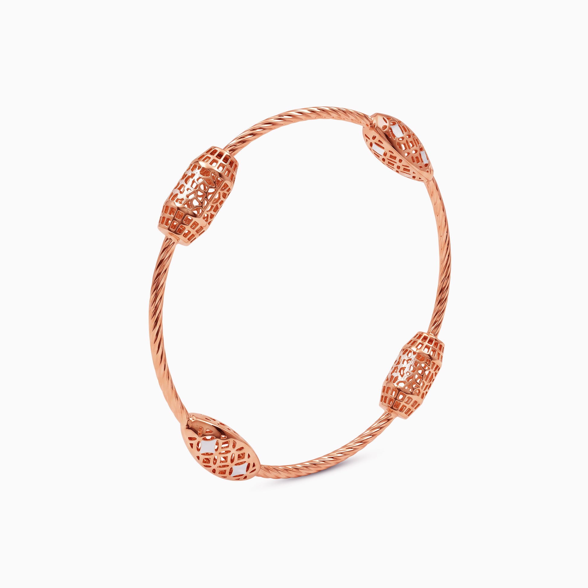 Dual Tone Odel Silver Bangle Bracelet