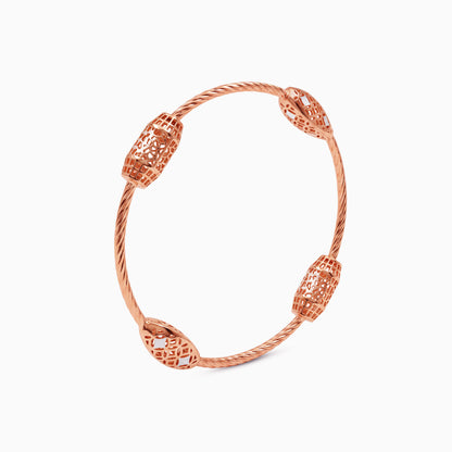 Dual Tone Odel Silver Bangle Bracelet