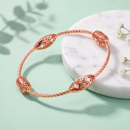 Dual Tone Odel Silver Bangle Bracelet