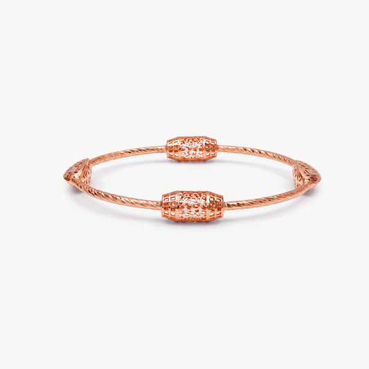Dual Tone Phoebe Silver Bangle Bracelet