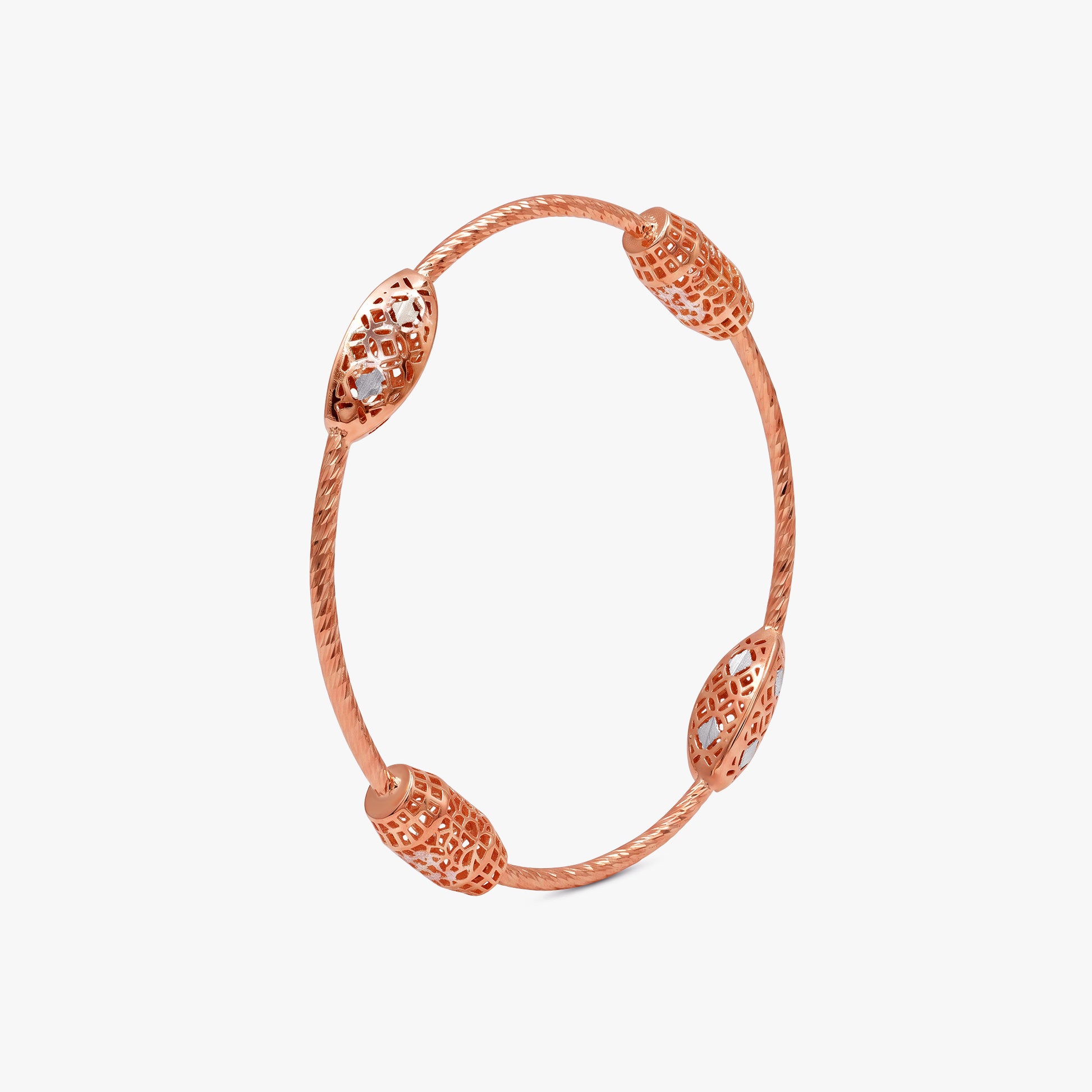 Dual Tone Phoebe Silver Bangle Bracelet