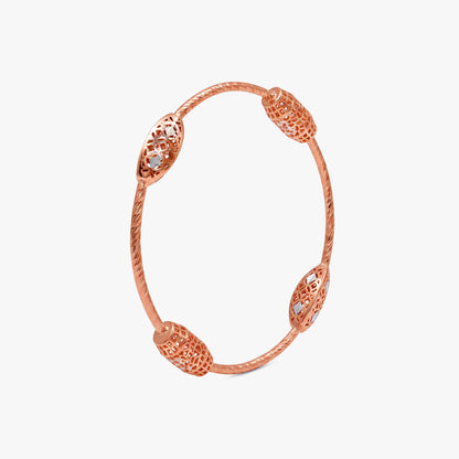 Dual Tone Phoebe Silver Bangle Bracelet