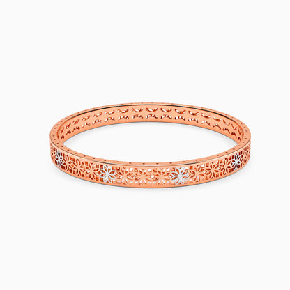 Dual Tone Amandine Silver Bangle (Size 2.6)
