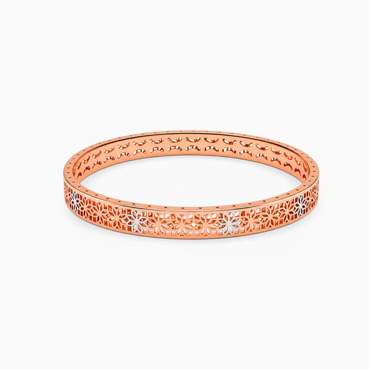 Dual Tone Amandine Silver Bangle (Size 2.6)