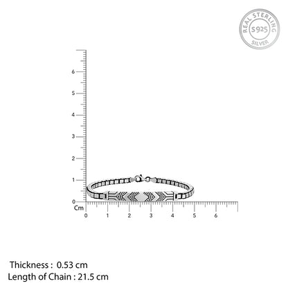 Oxidised Silver Tribal Crest Bracelet For Him