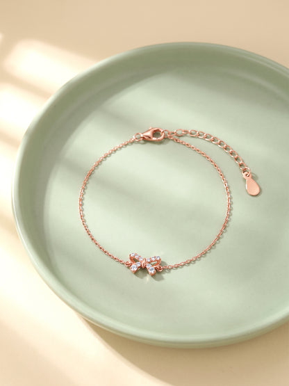 Rose Gold Petit Bow Bracelet