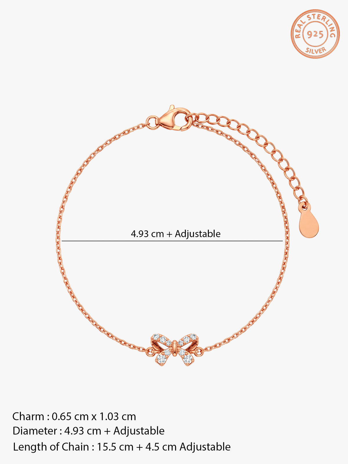 Rose Gold Petit Bow Bracelet