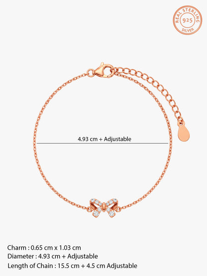 Rose Gold Petit Bow Bracelet