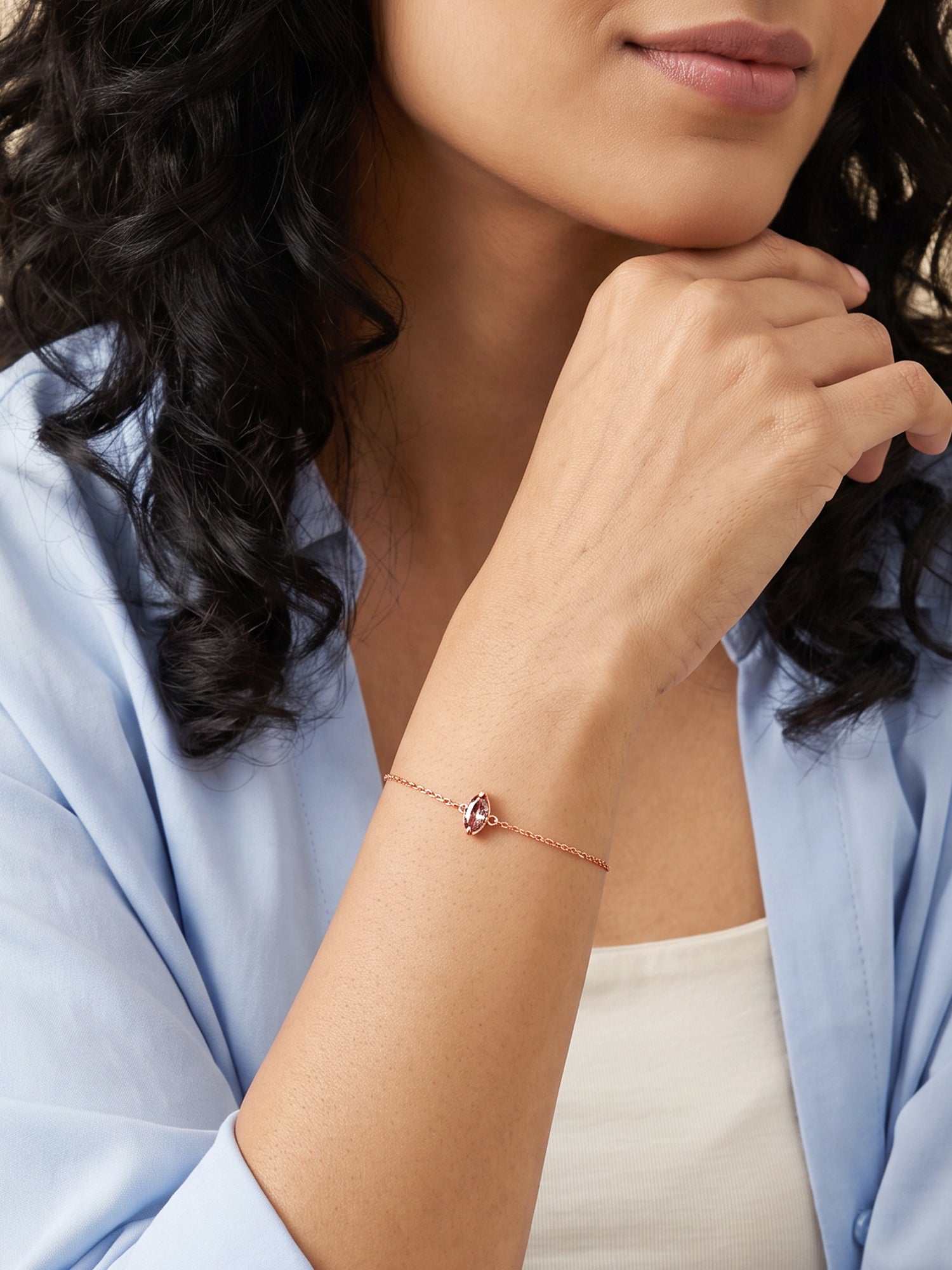 Rose Gold Classic Pear Bracelet
