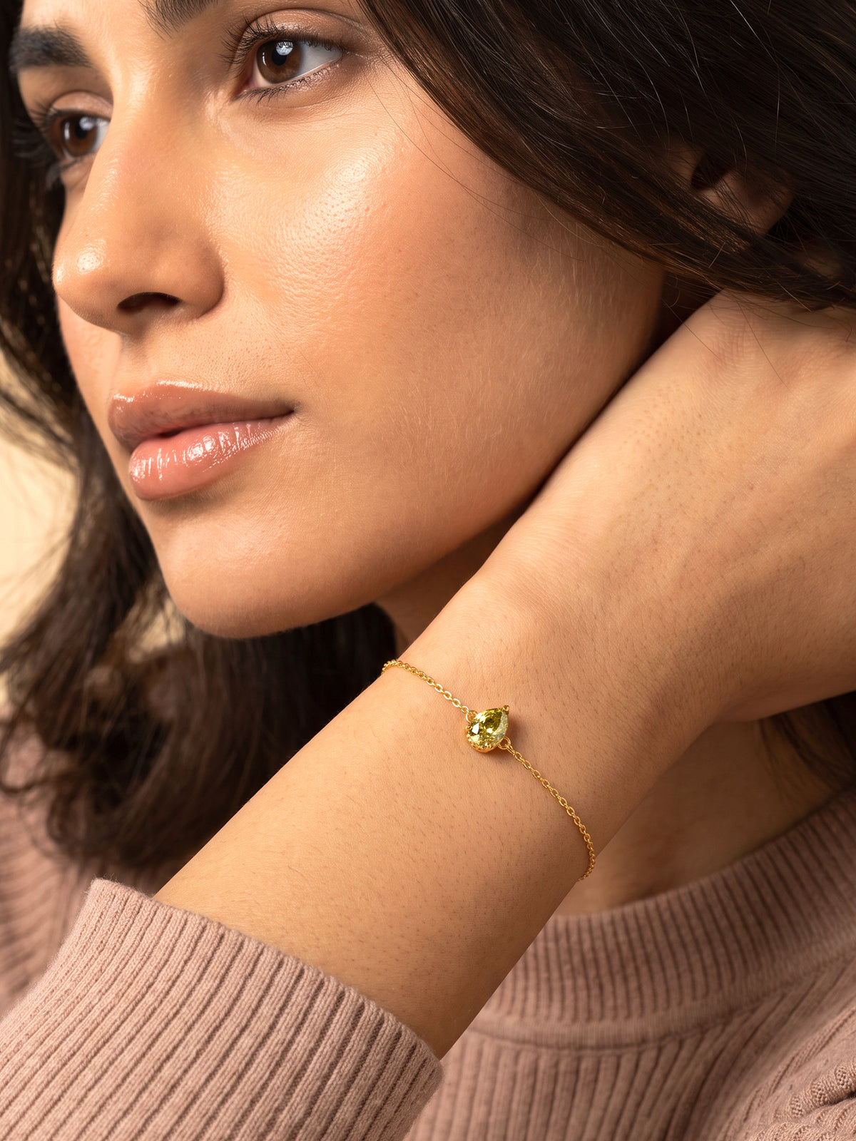 Golden Larkspur Teardrop Bracelet