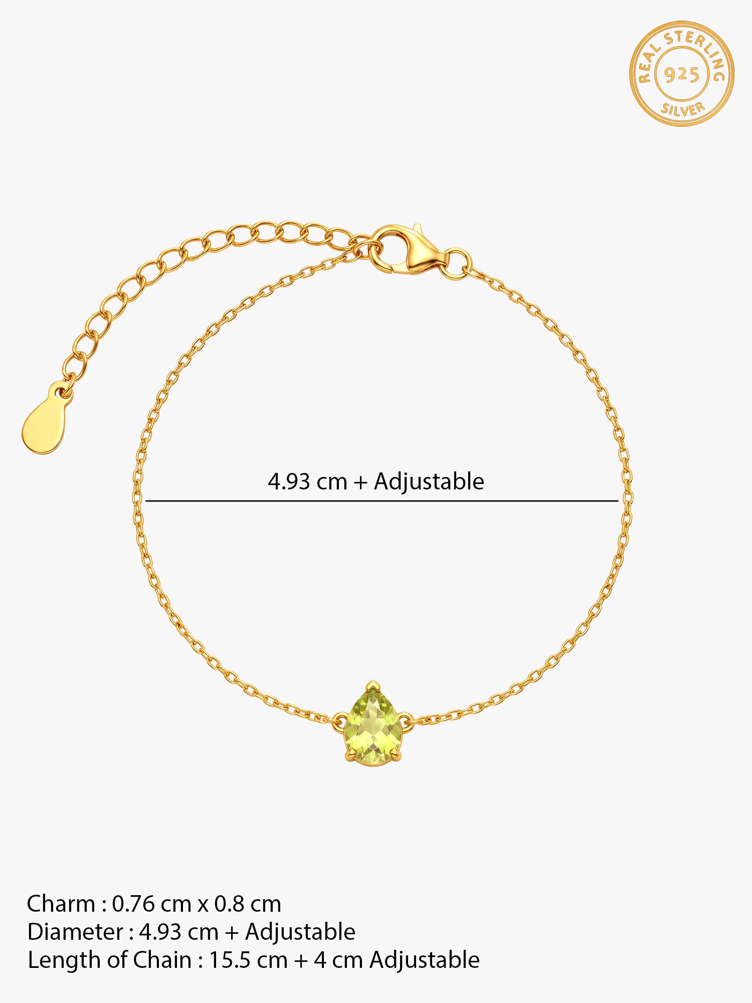 Golden Larkspur Teardrop Bracelet