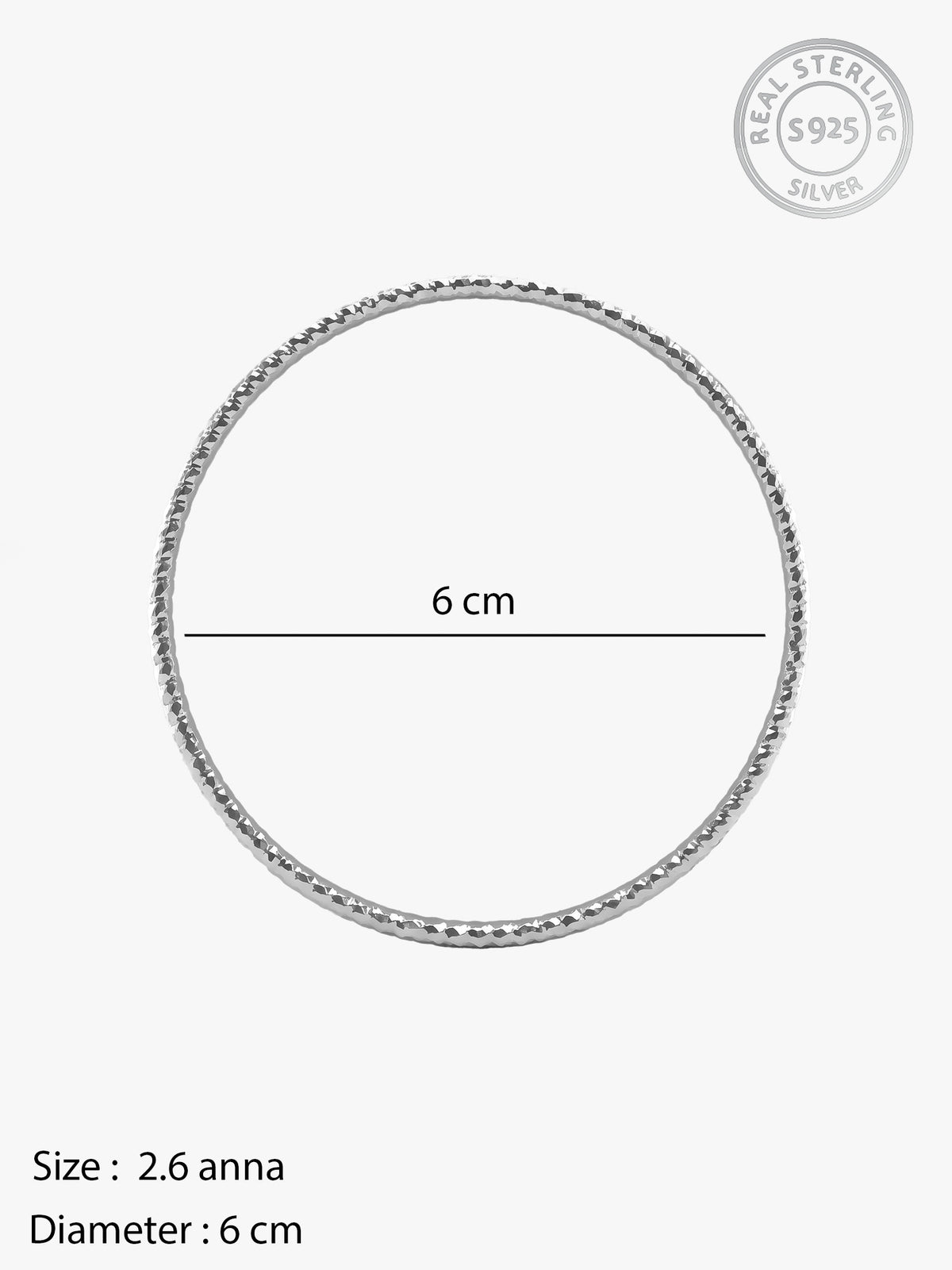 Silver Minimal Vibe Bangle (Size 2.6)