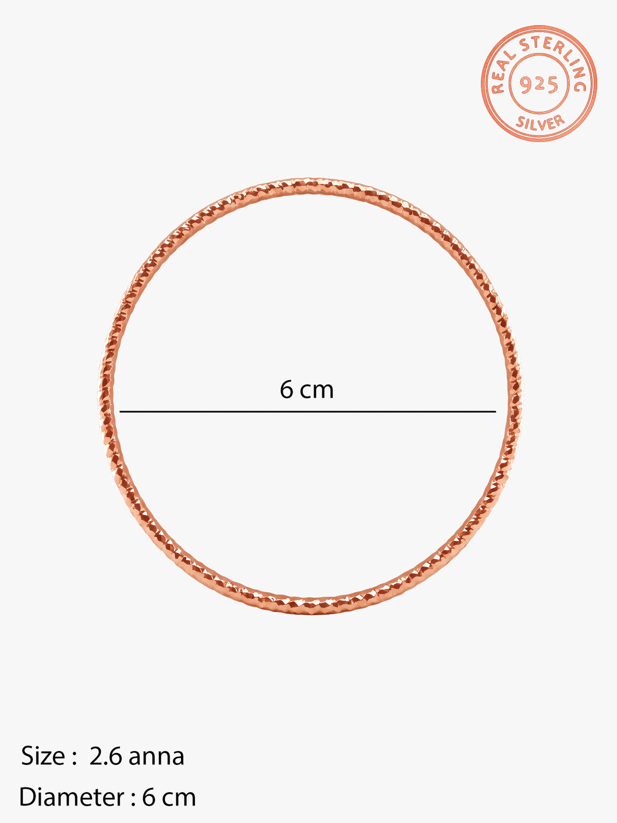 Rose Gold Minimal Vibe Bangle (Size 2.6)