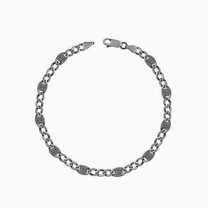 Oxidised Silver Shadow Loop Bracelet For Him