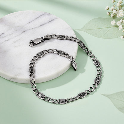 Oxidised Silver Shadow Loop Bracelet For Him