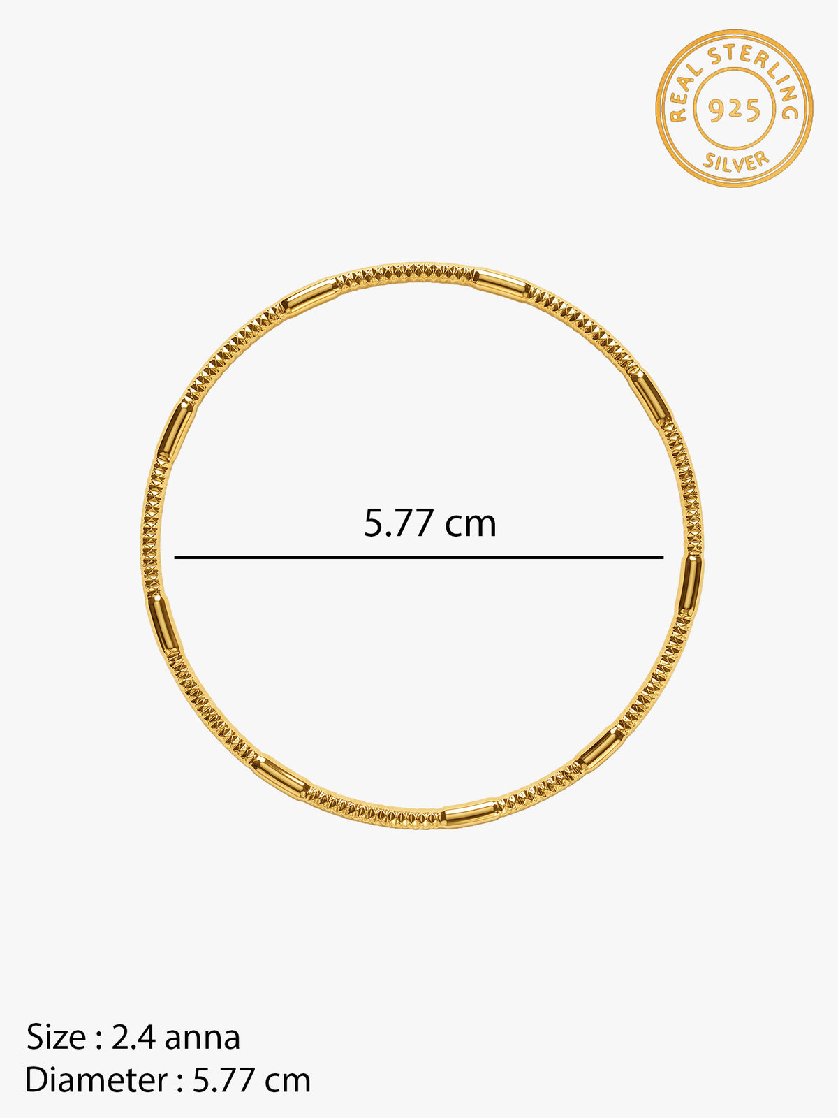 Golden Avyra Classic Bangle (Size 2.4)