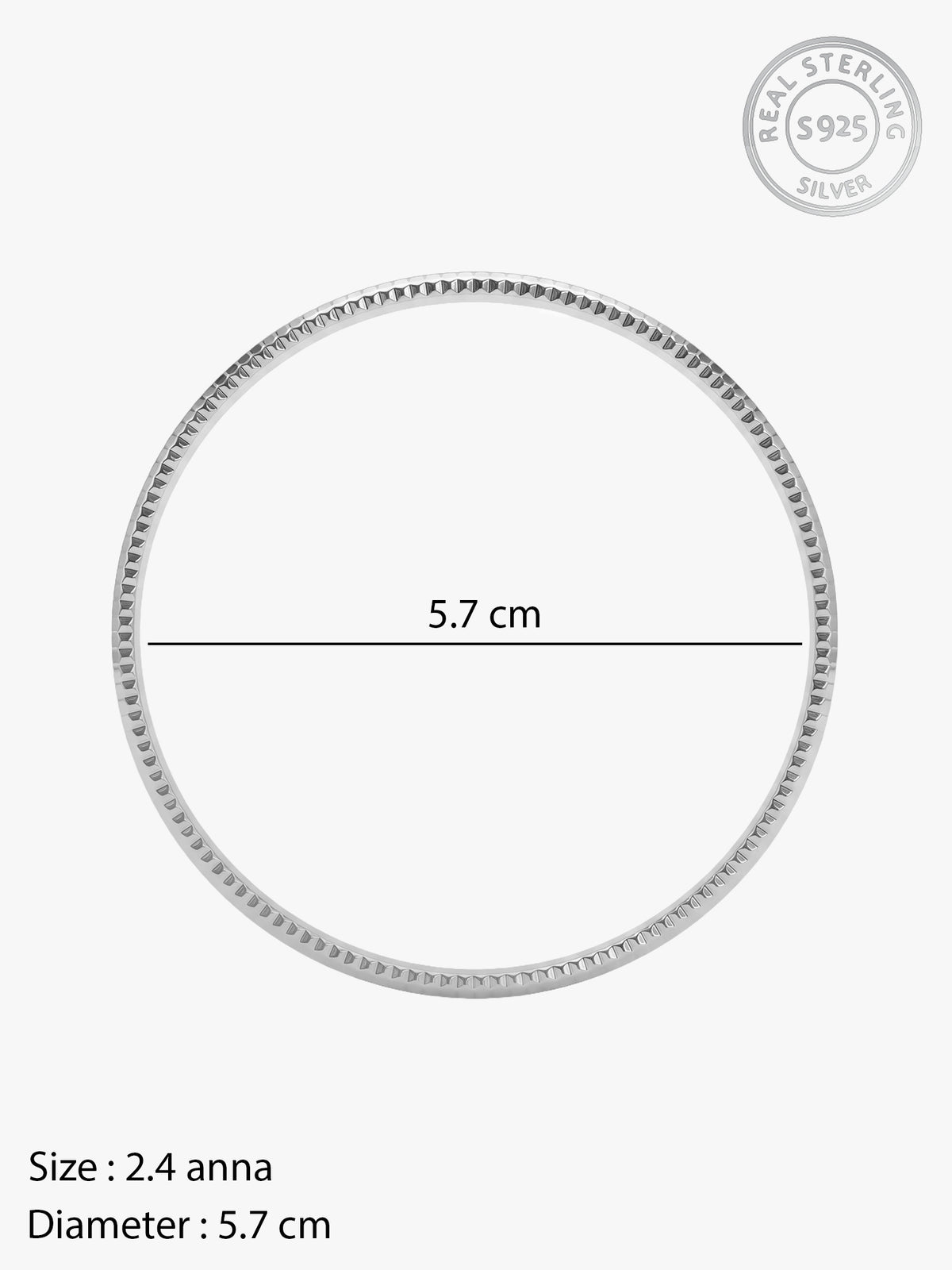 Silver Minimal Vibe Bangle (Size 2.4)