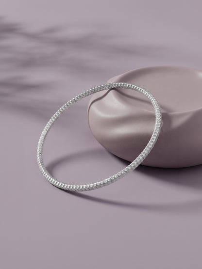 Silver Minimalistic Vibe Bangle (Size 2.6)