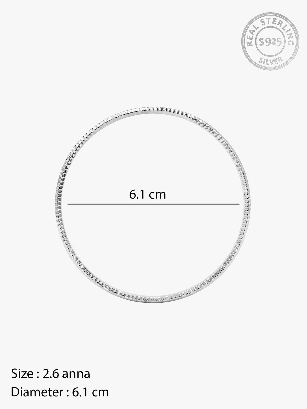Silver Minimalistic Vibe Bangle (Size 2.6)