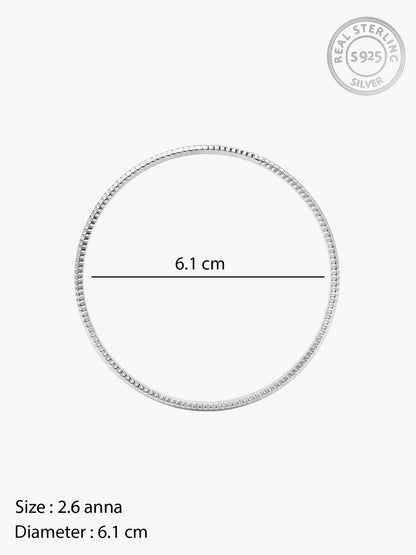 Silver Minimalistic Vibe Bangle (Size 2.6)