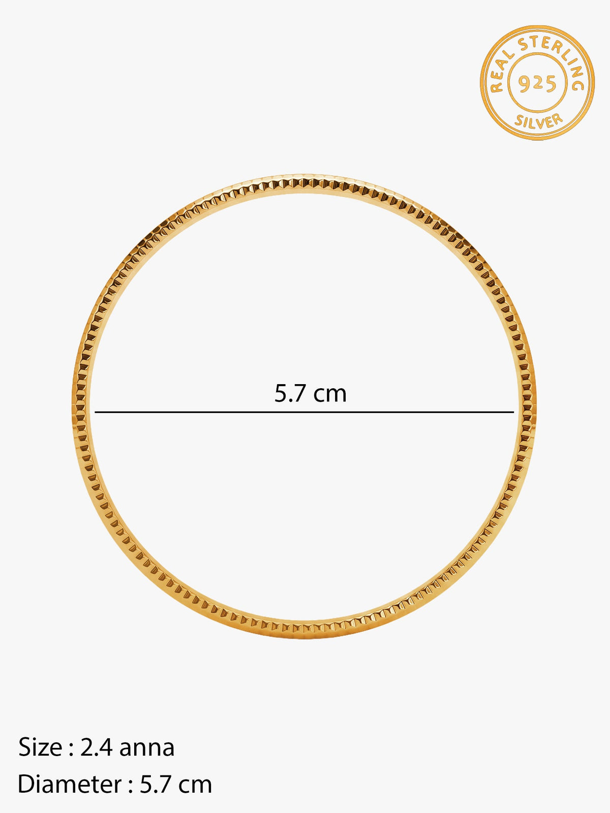 Golden Minimal Vibe Bangle (Size 2.4)