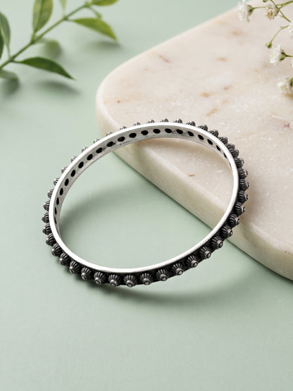 Oxidised Silver Everyday Style Bangle (Size 2.6)