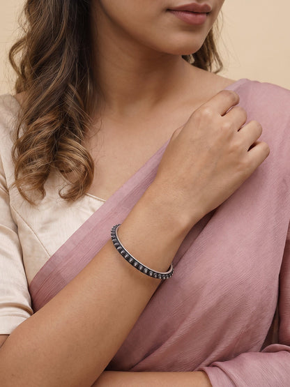 Oxidised Silver Everyday Style Bangle (Size 2.6)