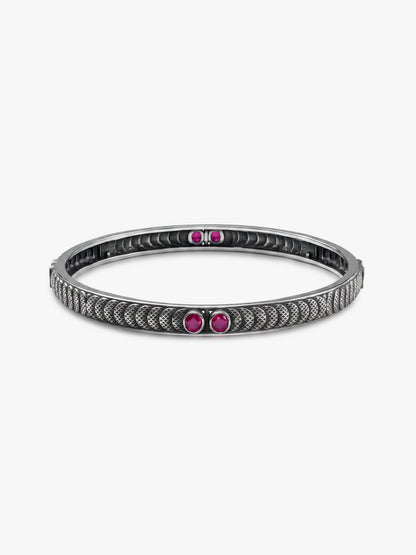 Oxidised Silver Lasting Memories Bangle (Size 2.6)