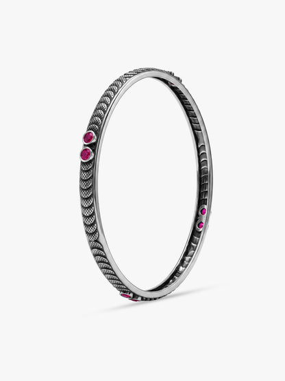 Oxidised Silver Lasting Memories Bangle (Size 2.6)
