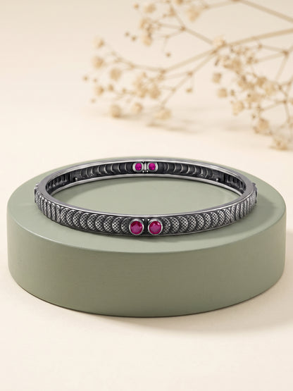 Oxidised Silver Lasting Memories Bangle (Size 2.6)