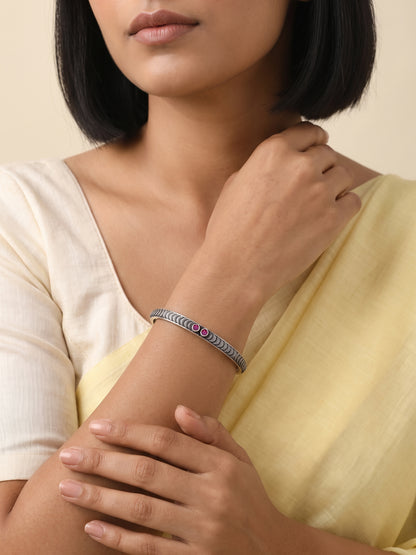 Oxidised Silver Lasting Memories Bangle (Size 2.6)