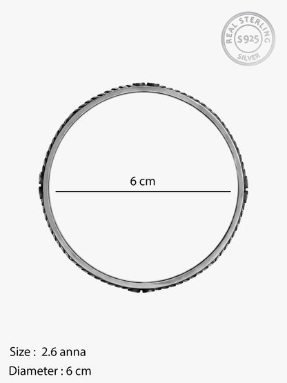 Oxidised Silver Lasting Memories Bangle (Size 2.6)