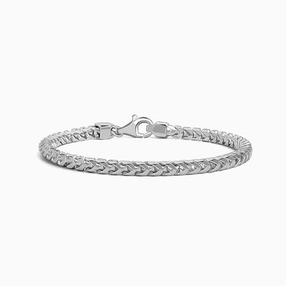 Silver Argent Weave Bracelet For Him
